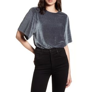 Madewell textured velvet flutter sleeve top